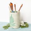 Ceramic Brush Holder - Ferns