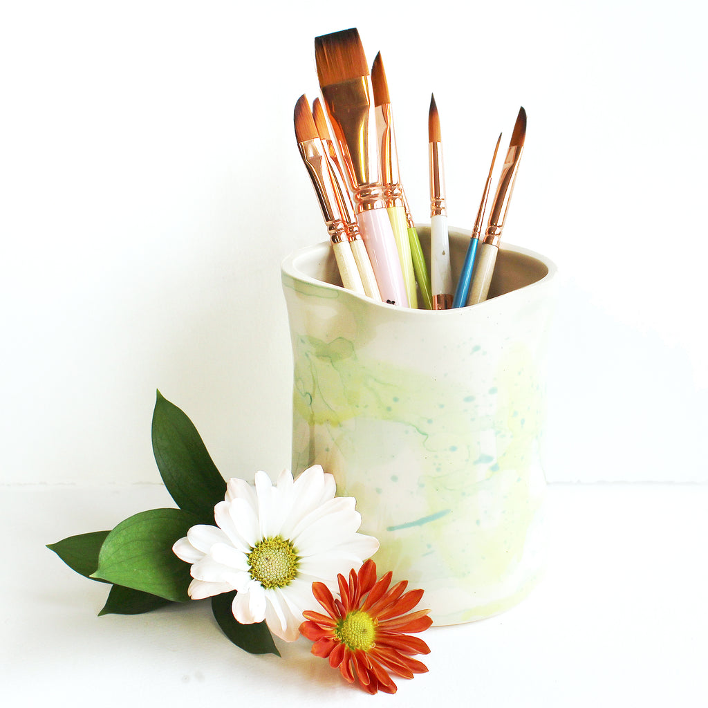 Ceramic Brush Holder - The Art for Joy's Sake Original