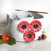 Ceramic Double Well Painter's Pot - Poppies