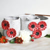 Ceramic Double Well Painter's Pot - Poppies