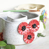 Ceramic Double Well Painter's Pot - Poppies