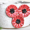 Ceramic Double Well Painter's Pot - Poppies