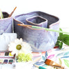 Ceramic Double Well Painter's Pot - Granulating Purple