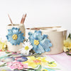 Ceramic Brush Holder - Blue Flower