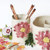 Ceramic Brush Holder - Pink Flower
