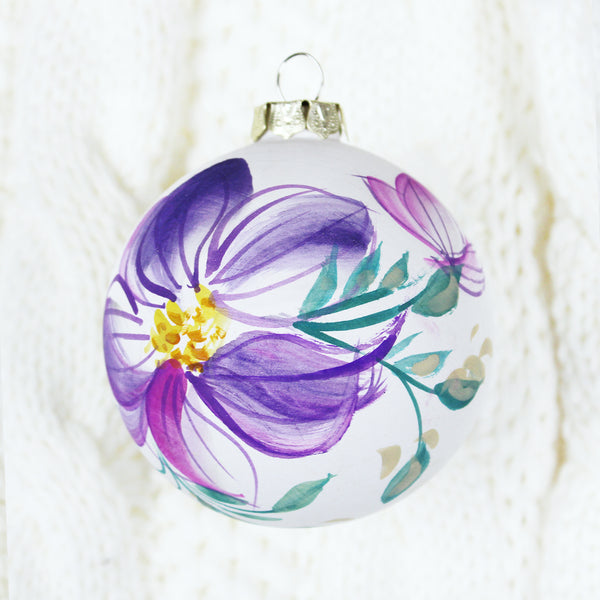 2024 Hand Painted Ornament - Purple Cosmo