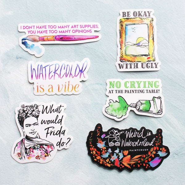 Watercolor Stickers - Art Themed