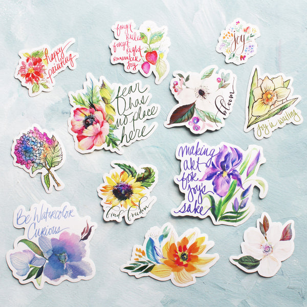 Watercolor Stickers - Florals