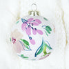 2024 Hand Painted Ornament - Pink, Ivory, & Purple Floral Pattern