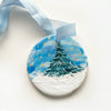 Ceramic Hand Painted Ornament - Wintry Tree 4