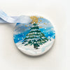 Ceramic Hand Painted Ornament - Wintry Tree