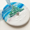 Ceramic Hand Painted Ornament - Wintry Tree 3