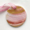 Ceramic Hand Painted Ornament - Pink & Gold Abstract