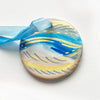 Ceramic Hand Painted Ornament - Blue Vintage Inspired 2