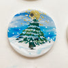 Ceramic Hand Painted Ornament - Wintry Tree