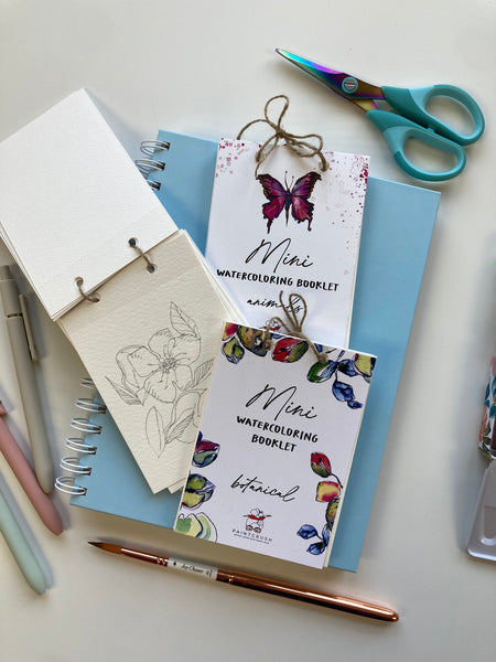 Set of 4 Mini Watercoloring Books