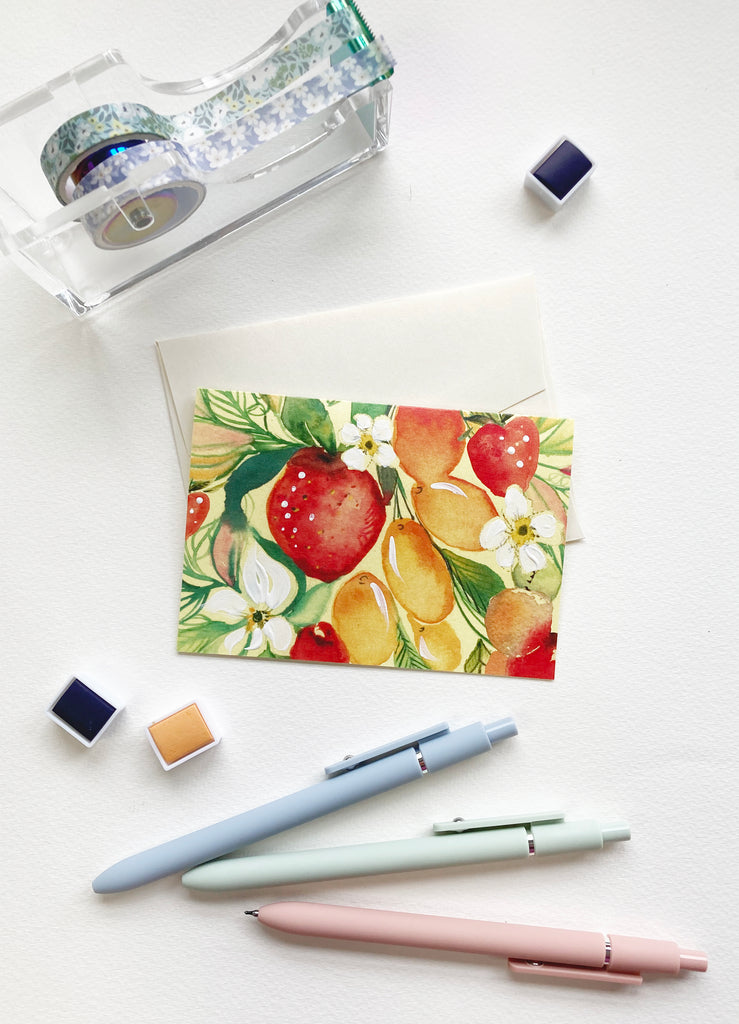 Handpainted Notecard Set - Fruits