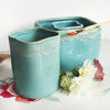 Ceramic Brush Holder - Granulating Aqua
