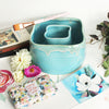 Ceramic Double Well Painter's Pot - Granulating Aqua