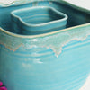 Ceramic Double Well Painter's Pot - Granulating Aqua