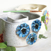 Ceramic Double Well Painter's Pot - Blue Poppies