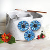Ceramic Double Well Painter's Pot - Blue Poppies