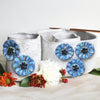 Ceramic Double Well Painter's Pot - Blue Poppies