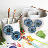 Ceramic Brush Holder - Blue Poppies