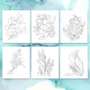 Set of 4 Mini Watercoloring Books - Florals, Animals, Botanical, & Houseplants