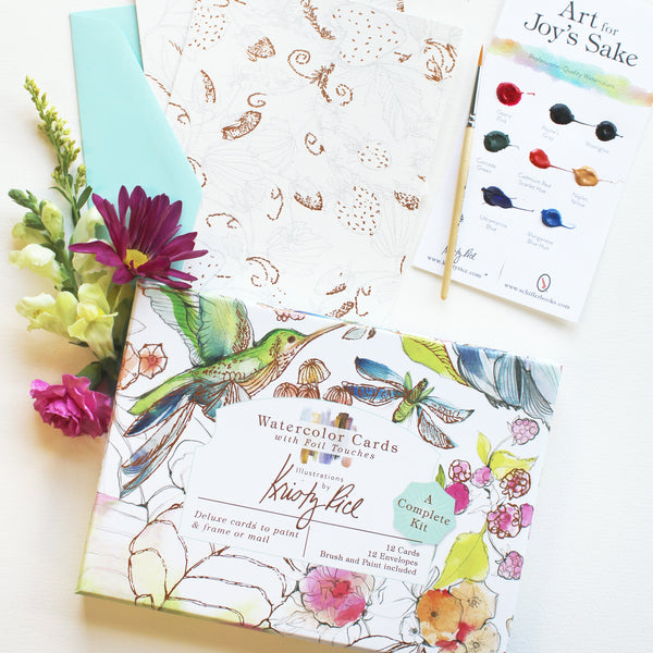 Watercolor Notecard Set with Foil Details