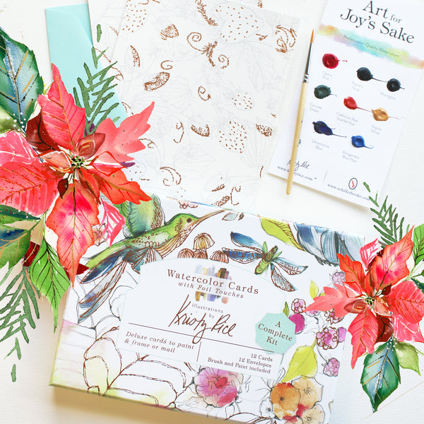 Watercolor Notecard Set with Foil Details