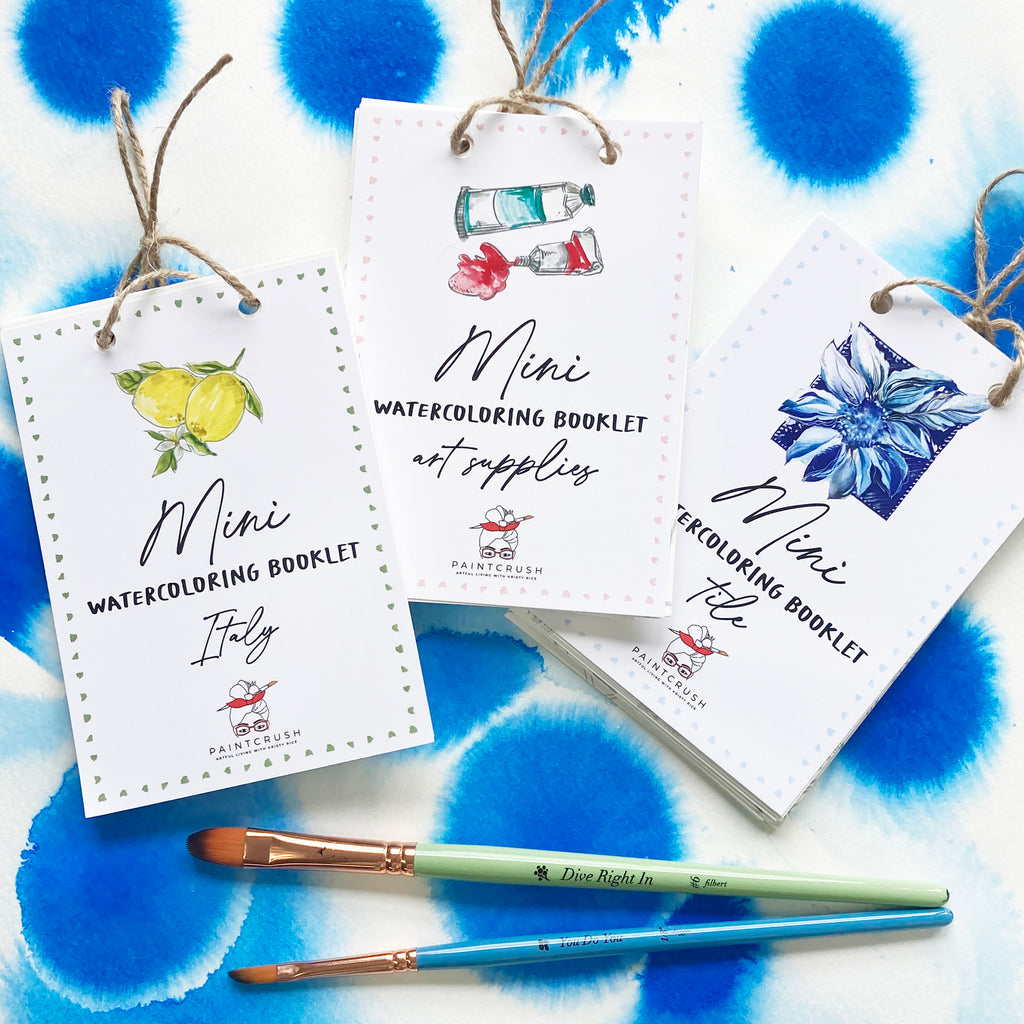Set of 3 Mini Watercoloring Books - Art Supplies, Tile, & Italy