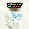 Will Work for Art Supplies Enamel Pin by The Gray Muse