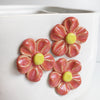 Ceramic Double Well Painter's Pot - Coral Flowers