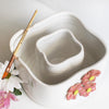 Ceramic Double Well Painter's Pot - Coral Flowers