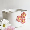 Ceramic Double Well Painter's Pot - Coral Flowers