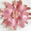 Ceramic Double Well Painter's Pot - Pink & Gold Flower