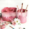 Ceramic Double Well Painter's Pot - Pink