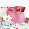 Ceramic Double Well Painter's Pot - Pink