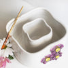 Ceramic Double Well Painter's Pot - Purple Flowers