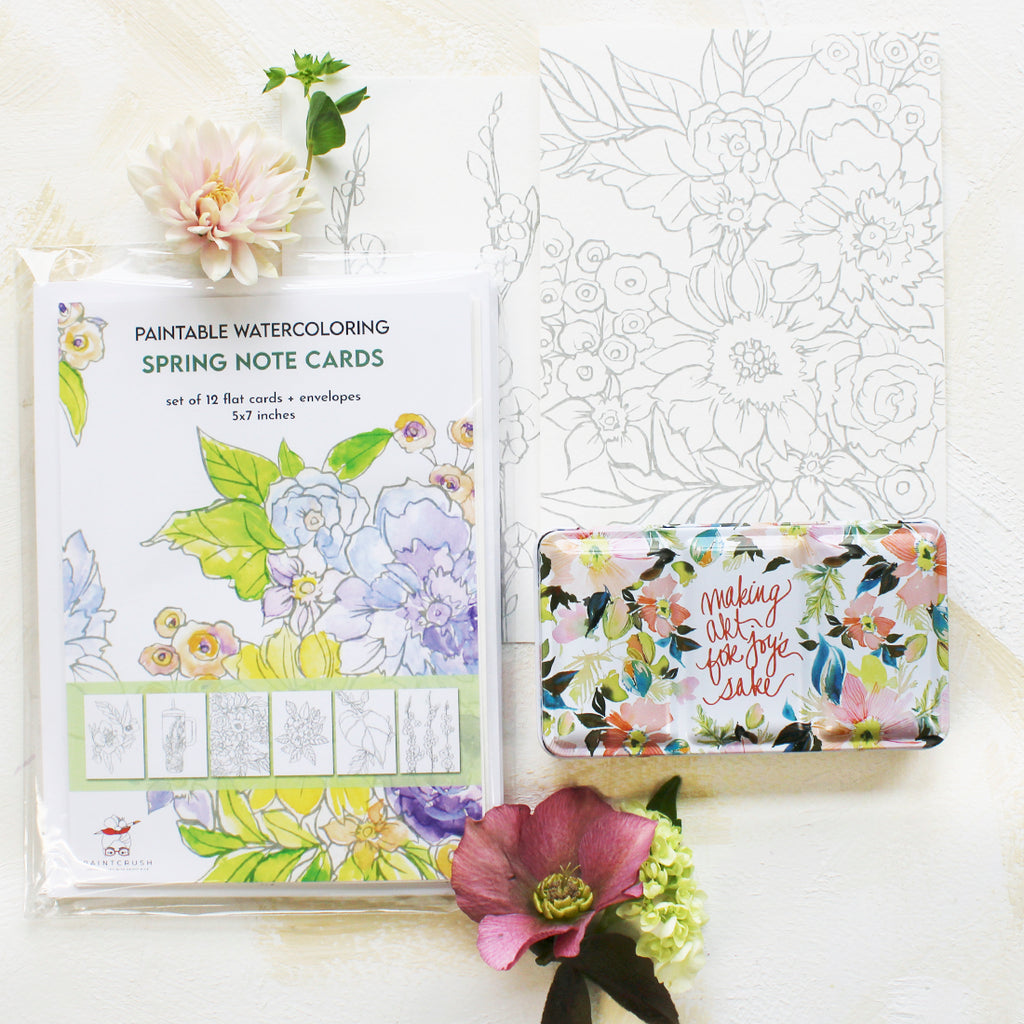 Spring WATERcoloring Notecard Set Bundle