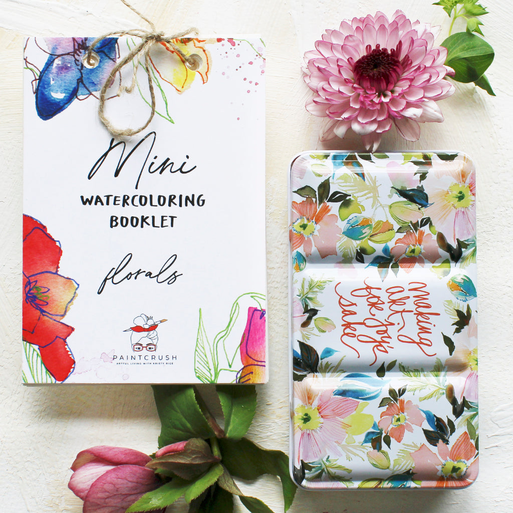 Mini Watercoloring Book & Making Art for Joy's Sake Palette Bundle