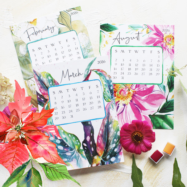 2026 Watercolor Floral Calendar